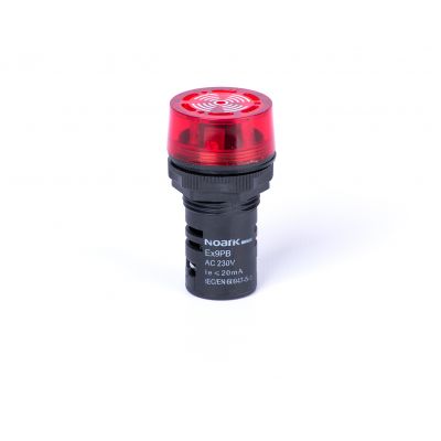 Ex9PB L r 230V AC Pulpitowy sygnalizator dźwiękowy ciągły stale świecący czerwony 230V AC 105723 NOARK (105723)